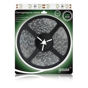 311000105 Gauss LED 2835/60-SMD 4.8W 12V DC Лента св/д IP66 теплый белый цвет (уп.5м.) 311000105