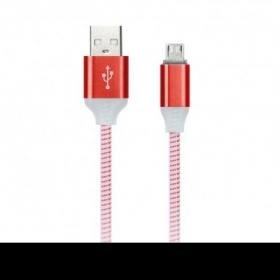 iK-12ssbox red Дата-кабель  USB-A штекер - USB-micro штекер, индикация заряда 1м красный SmartBuy iK-12ssbox red