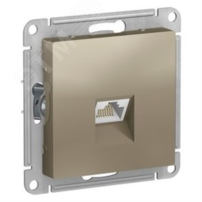 ATN000583 AtlasDesign Механизм розетки компьютерной RJ45 Cat.5e, шампань (уп.10шт.) Systeme Electric (Россия) ATN000583
