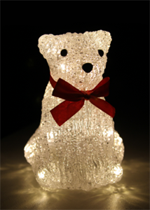 KOCNL-BEAR16LED_W Космос  Игрушка "Мишка" 16LED белый 15см без батареек KOCNL-BEAR16LED_W
