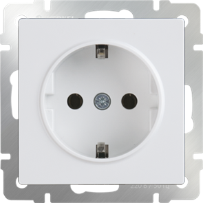 W1171001/WL01-SKG-01-IP20 Механизм розетки 1 гнездо с заземлением, белый (уп.10шт.) Werkel™ a051127-1