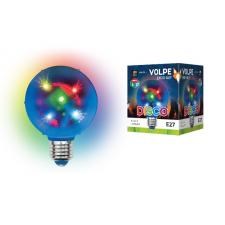 ULI-Q308 1.5W-RGB-E27 ДИСКО ШАР 3D Светодиодный светильник. Свечение 3D звёзды. 220В. Диаметр 8см. ТМ Volpe. UNIEL ULI-Q308