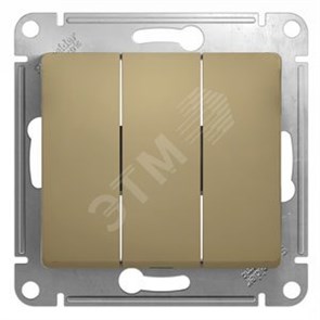 GSL000431 Glossa Трехклавишный выключатель (сх.3), титан, механизм (уп.20шт.) Schneider Electric GSL000431