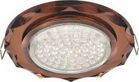 FA53RCECH Ecola GX53 H4 Glass Стекло Круг с вогнутыми гранями черненая медь - янтарь 38x126 FA53RCECH