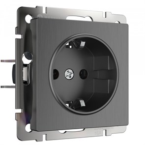 WL04-SKG-01-IP20 Механизм розетки 1 гнездо с заземлением, графит рифленый (уп.10шт.) Werkel™ a046602