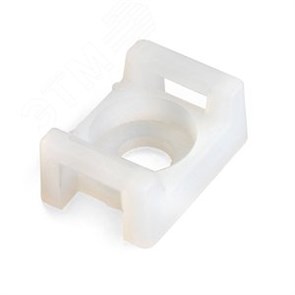 62451 Fortisflex ПМО 15х10 белая Площадка монтажная под нейлоновые стяжки с отверстием под саморез (уп.100шт.) КВТ (Россия) 62451