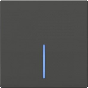 WL07-SW-1G-2W-LED Выключатель одноклавишный проходной с подсветкой, серо-коричневый ВЫВЕДЕНА ИЗ АССОРТИМЕНТА a035909-1