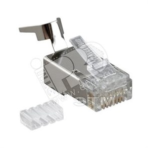 PLUG-8P8C-UV-C6-SH-25 Разъем RJ-45(8P8C) под витую пару, Cat.6e(50 µ"/ 50 микродюймов), экранированный, универсальный (уп.25шт.) Hyperline PLUG-8P8C-UV-C6-SH-25