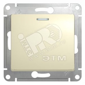 GSL000213 Glossa Одноклавишный выключатель с подсветкой (сх.1а), бежевый, механизм (уп.20шт.) Schneider Electric GSL000213