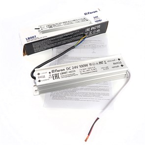 48059 LB007 Трансформатор электронный для светодиодной ленты 100W 24V IP67 (драйвер), FERON 48059