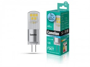 LED5-G4-JC-NF/845/G4 Светодиодная лампа 5Вт 12B AC/DC (уп.10/500шт.) Camelion LED5-G4-JC-NF/845/G4