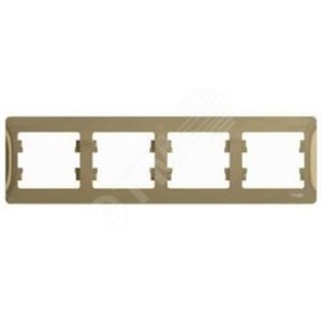 GSL000404 Glossa Рамка горизонтальная, 4 поста, титан (уп.15шт.) Schneider Electric GSL000404