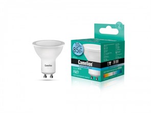 LED10-GU10/845/GU10 Светодиодная лампа 10Вт 220В (уп.10/100шт.) Camelion  LED10-GU10/845/GU10