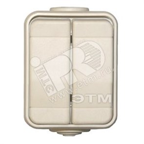 451500 Aqua-TOP Выключатель двухклавишный бежевый IP44 (уп.10шт.) Schneider Electric ВЫВЕДЕН ИЗ АССОРТИМЕТА 451500