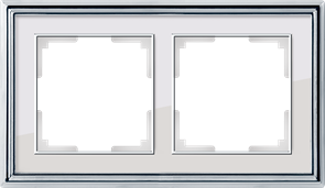 WL17-Frame-02 Palacio Рамка на 2 поста, хром/белый (уп.5шт.) WERKEL ВЫВЕДЕНА ИЗ АССОРТИМЕНТА a037693-1