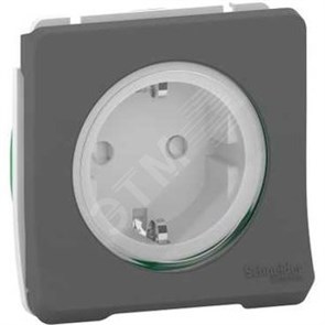 MUR36135 Mureva S Механизм розетки 1 гнездо с заземлением и шторками, антрацит, IP55 (уп.10шт.) Schneider Electric MUR36135