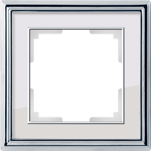W0011331/WL17-Frame-01 Palacio Рамка на 1 пост, хром/белый (уп.5шт.) Werkel™ a051210-1