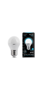 EB105102204 Gauss LED Globe 4W E27 4100K Лампа светодиодная "шар" (уп.10/50шт.) EB105102204