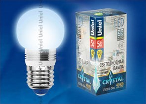 LED-G45P-5W/NW/E27/FR Лампа светодиодная, "шар", матовая, теплый белый свет (уп.10шт.) UNIEL LED-G45P-5W/NW/E27/FR