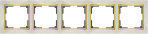 WL03-Frame-05-ivory-GD Рамка на 5  постов, слоновая кость/золото (уп.5шт.) Snabb WERKEL WL03-Frame-05-ivory-GD
