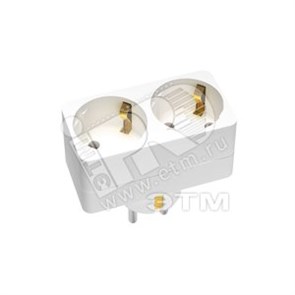 12322 АМ 16-2Е, 16А, с заземлением Разветвитель электрический (тройник) (уп.20шт.) ФОТОН 12322