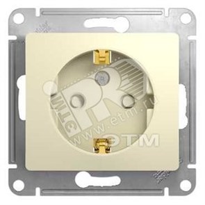 GSL000245 Glossa Механизм розетки 1 гнездо с заземлением и шторками, бежевая (уп.20шт.) Schneider Electric GSL000245