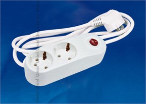 S-GSP2-3C Classic Фильтр сетевой, с/з, 2 гнезда, шнур 3м, цвет-белый (уп.20шт.) UNIEL 685631