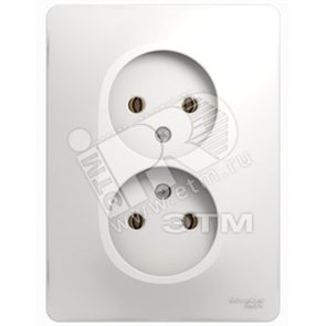 GSL000120 Glossa Розетка двойная без заземления, белая, в сборе (уп.15шт.) Systeme Electric (Россия) GSL000120