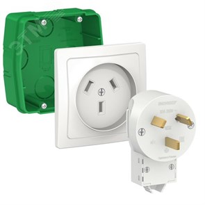 BLNSK013231 Blanca Комплект (монтажная коробка + розетка + вилка) силовой для плит 2К+З, 32А, 250В белая (уп.6шт.) Systeme Electric (Россия) BLNSK013231