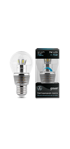 HA105202207-D Gauss LED Globe-dim Crystal Clear 7W E27 4100K Лампа светодиодная "шар" (уп.10шт.) HA105202207-D