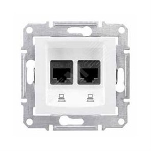 SDN4400121 Sedna Механизм 2хRJ45, кат. 5е, с пруж. заж, , белая (уп.10шт.) Schneider Electric SDN4400121