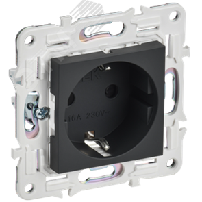 SK-R14-16-1-K53 Skandy Механизм розетки с заземлением и шторками, графит (уп.10шт.) IEK® (Китай) SK-R14-16-1-K53