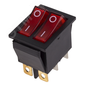 FD 36-2410 Выключатель клавишный 250V 15А (6с) ON-OFF красный с подсветкой ДВОЙНОЙ (RWB-511, SC-797) REXANT (Китай) FD 36-2410