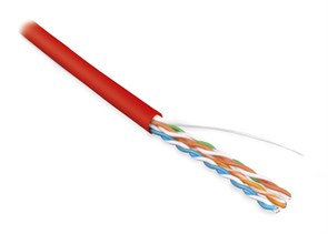 UUTP4-C5E-S24-IN-PVC-RD-305, красный Витая пара UTP 4 пары AWG 24 Cat.5е внутренняя Cu (кор.305м.) Hyperline 42012