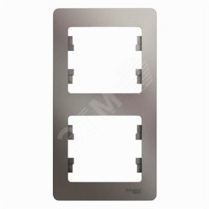 GSL001206 Glossa Рамка вертикальная 2 поста, платина (уп.10шт) Schneider Electric GSL001206