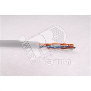 LC1-C5E04-111 Кабель витая пара U/UTP, кат.5E 4х2х24AWG solid, PVC, серый (кор.305м.) ITK® LC1-C5E04-111