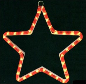 26703 LT005 световая фигура "звезда",  1м LED красный, 32*32см	 26703 LT005