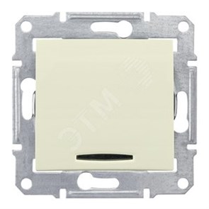 SDN1500147 Sedna Механизм переключателя 1-кл. с синей подсветкой, 10А, 250В, бежевый (уп.10шт.) SDN1500147