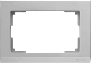 WL04-Frame-01-DBL Stark Рамка для двойной розетки, серебряная (уп.10шт.) Werkel™ a040286