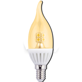 C4YG40ELC Ecola candle LED 4,0W 220V E14 Лампа св/д свеча на ветру золотистая 320° (уп.25/100шт.) C4YG40ELC