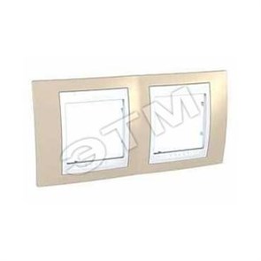 MGU6.004.867 Unica Хамелеон Рамка гориз., 2 места, песчаный/белая (уп.5шт.) Schneider Electric MGU6.004.867