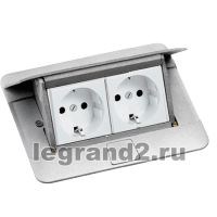 54011 DLP/Mosaic Выдвижной розеточный блок, неукомплектованный, IP40, 4 модуля, алюминий Legrand 054011