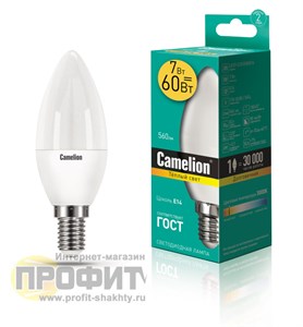 ELMC35-7W-83K-E14 Светодиодная лампа 7Вт 220B (уп.10/100шт.) Camelion ELMC35-7W-83K-E14