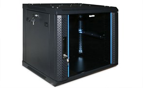 TWFS-1566-GP-RAL9004 Шкаф настенный 19", 15U, 775x600х600мм (ВхШхГ), стеклянная дверь Hyperline TWFS-1566-GP-RAL9004