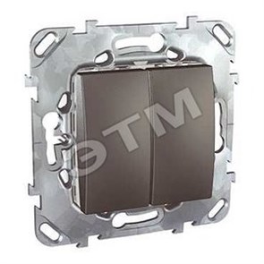 MGU5.211.12ZD ДВУХКЛАВИШНЫЙ ВЫКЛЮЧАТЕЛЬ (СХ.5) ГРАФИТ (уп.10шт.) UNICA TOP MGU5.211.12ZD