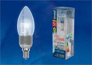 LED-C37P-5W/NW/E14/FR/DIM Лампа светодиодная, "свеча", матовая, белый свет (уп.100шт.) UNIEL LED-C37P-5W/NW/E14/FR/DIM