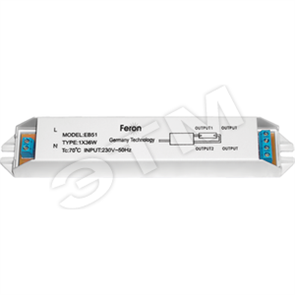 21521 EB51S 1*36W T8/G13 230V электронный ПРА (Балласт электронный) 195*28*19 (уп.10/200шт.) FERON 21521