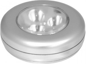 LED6243 Светильник на клейкой основе, 3хR03, серебро, 3LED (уп.3шт.) Camelion LED6243