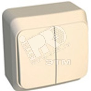 BA 10-006K ЭТЮД Двухклавишный выключатель с подсветкой (сх.5) бежевый (уп.25шт.) Schneider Electric BA10-006K