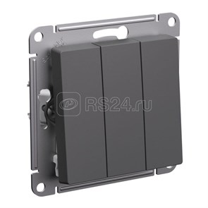 ATN001431 AtlasDesign Механизм выключателя трехклавишного (сх.1+1+1), базальт (уп.5шт.) Systeme Electric (Россия) ATN001431